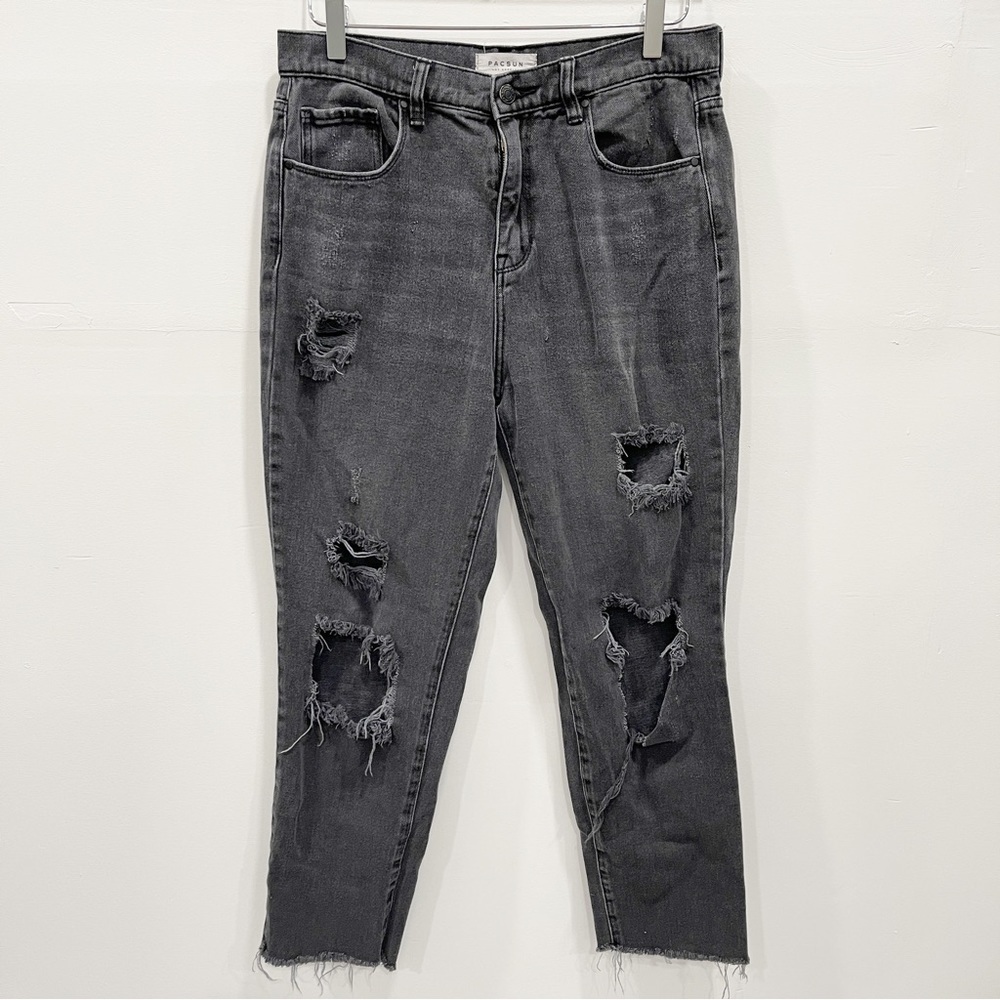 Pacsun Washed Black Distressed Vintage Icon Jeans Size 30